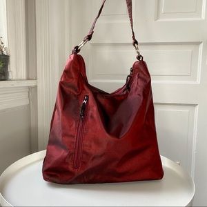 Vintage Red Reflective Shoulder Bag
